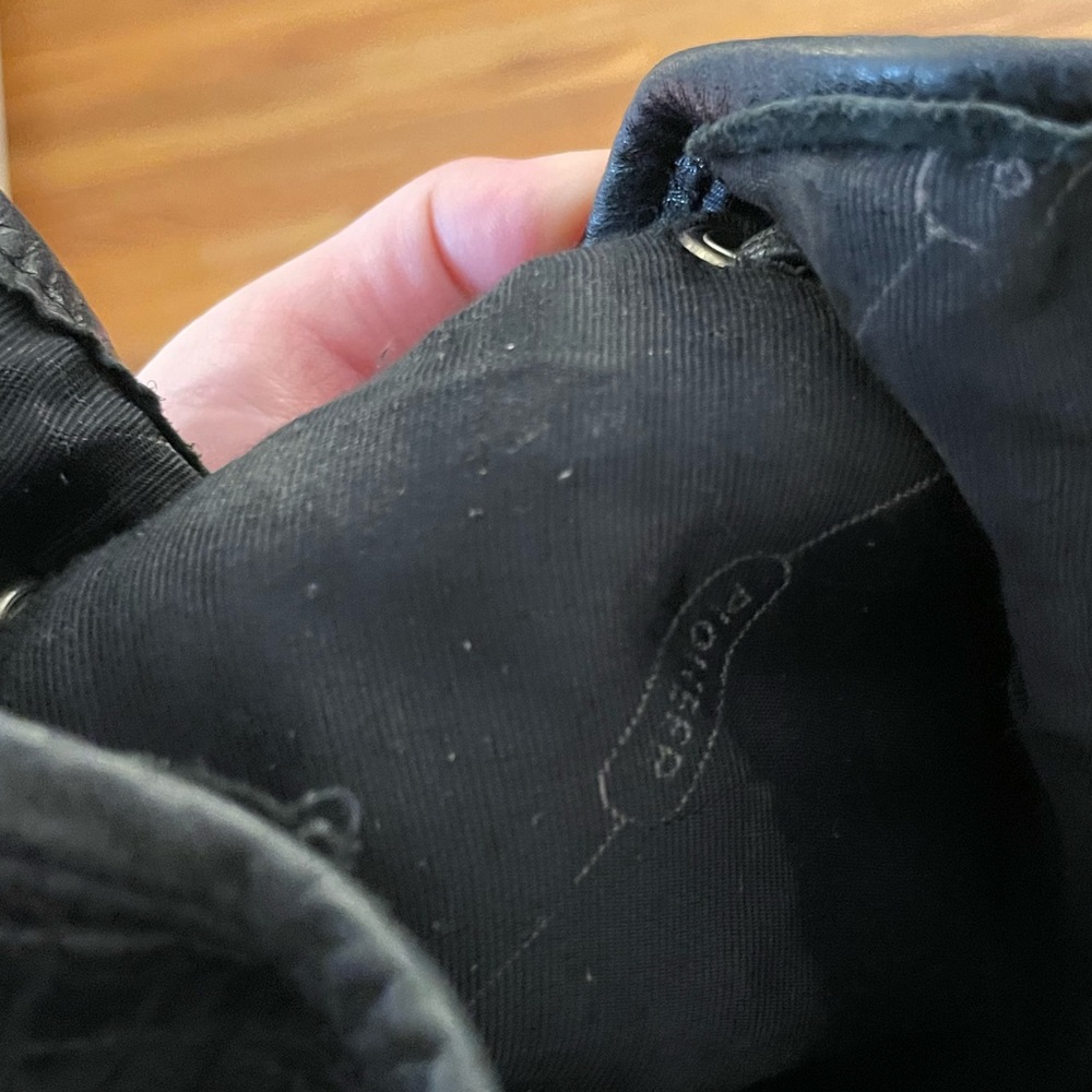 Pioneer Brand Vintage Black Leather Drawstring Bucket bag - Picture 3 of 4